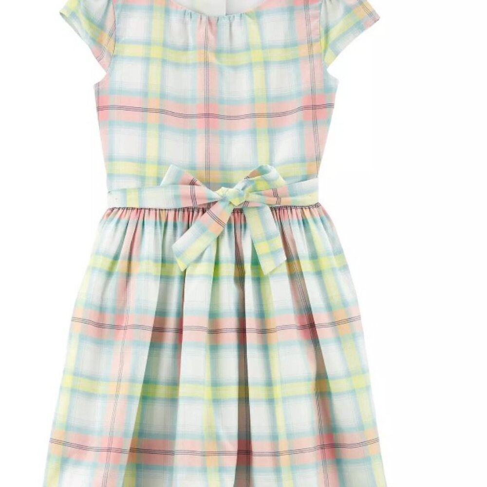 Carter's Girl Plaid Easter Sateen Dress